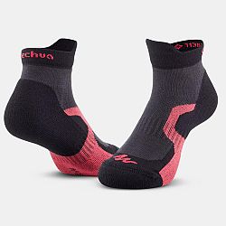 QUECHUA Detské polovysoké turistické ponožky Crossocks 2 páry ružová 31-34