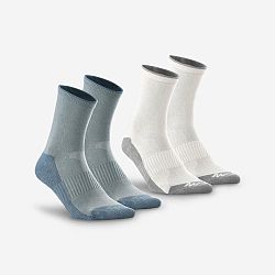 QUECHUA Detské vysoké turistické ponožky MH100 2 páry sivé šedá 27-30