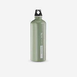 QUECHUA Hliníková fľaša 100 na turistiku so skrutkovacím vrchnákom 0,75 litra zelená khaki