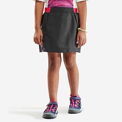 QUECHUA Turistická sukňa so šortkami MH100 pre deti vo veku od 7 do 15 rokov sivo-ružová šedá 10-11 r (141-148 cm)