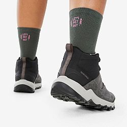 QUECHUA Turistické vysoké ponožky Hike 100 High limitovaná séria kaki a hnedé 2 páry hnedá 35-38