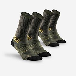 QUECHUA Vysoké turistické ponožky Hike 900 2 páry kaki khaki 35-38