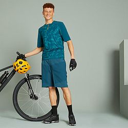 ROCKRIDER Pánske šortky EXPL 500 na horskú cyklistiku modré tyrkysová 2XL