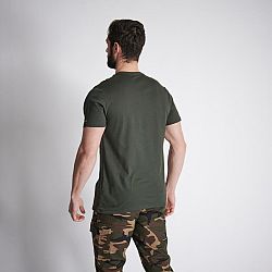 SOLOGNAC Bavlnené tričko - 100 s krátkym rukávom a motívom diviaka zelené hnedá 2XL