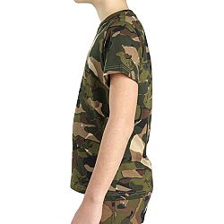 SOLOGNAC Detské tričko maskáčové Woodland hnedá 10-11 r (141-150 cm)