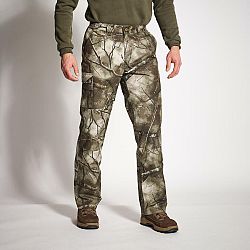 SOLOGNAC Poľovnícke nepremokavé a hrejivé nohavice 100 Treemetic khaki XL