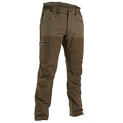 SOLOGNAC Poľovnícke nohavice Renfort 500 vystužené hnedé do suchého počasia hnedá M
