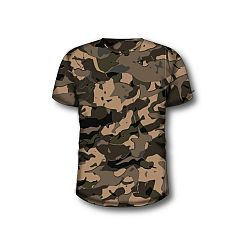 SOLOGNAC Poľovnícke tričko s krátkym rukávom 100 s maskovacím motívom lesa V1 hnedé hnedá M