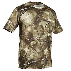 SOLOGNAC Priedušné poľovnícke tričko 100 s krátkym rukávom maskovanie Treemetic khaki 2XL