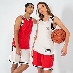 TARMAK Basketbalové šortky SH500 obojstranné unisex červeno-béžové červená L