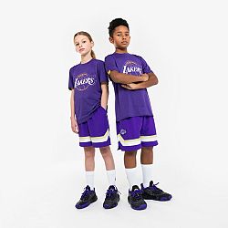 TARMAK Detské basketbalové šortky SH 900 NBA Lakers fialové fialová 12-13 r (151-160 cm)