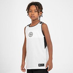 TARMAK Detské obojstranné basketbalové tielko T500R čierno-biele 12-13 r (151-160 cm)