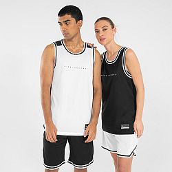 TARMAK Obojstranný basketbalový dres T500 unisex čierno-biely čierna S