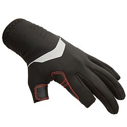 TRIBORD Neoprénové rukavice 900 na jachting 2 otvorené prsty čierna S-M