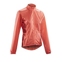 VAN RYSEL Dámska cyklistická bunda do dažďa 100 korálová ružová L