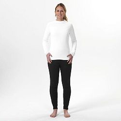 WEDZE Dámske lyžiarske spodné tričko BL 100 s vysokým golierom biele nefarbené biela 2XL