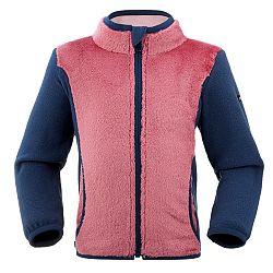 WEDZE Detská bunda na lyžovanie a sánkovanie Midwarm fleecová ružová ružová 12 m (73-75 cm)