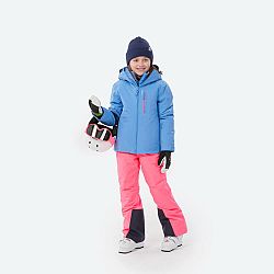 WEDZE Detská lyžiarska hrejivá a nepremokavá bunda 550 modrá 10 rokov