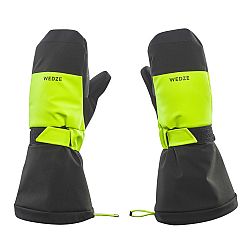 WEDZE Detské hrejivé a nepremokavé lyžiarske palčiaky - 550 čierno-reflexne žlté čierna 10 rokov