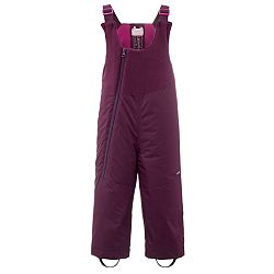 WEDZE Detské hrejivé lyžiarske náprsenkové nohavice 500 Warm fialové fialová 12 mesiacov