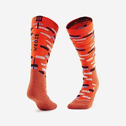 WEDZE Detské lyžiarske ponožky 100 oranžové červená 23-26