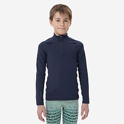 WEDZE Detské lyžiarske spodné tričko BL500 1/2 zips modré 14 rokov