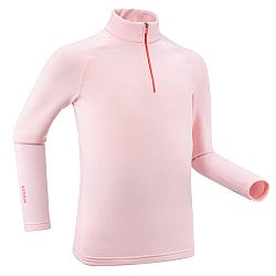 WEDZE Detské lyžiarske spodné tričko BL500 1/2 zips ružové 10 rokov