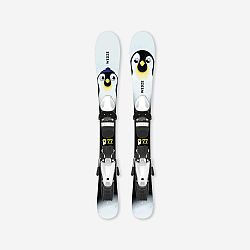WEDZE Detské zjazdové lyže Boost 100 s viazaním biele čierna 77 cm