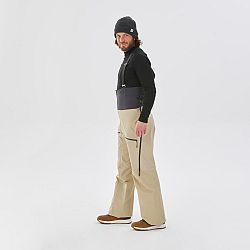 WEDZE Pánske lyžiarske náprsenkové nohavice FR900 béžové 2XL