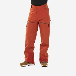WEDZE Pánske lyžiarske nohavice FR500 tehlové hnedá XS