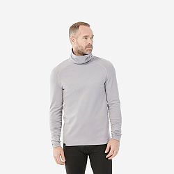 WEDZE Pánske lyžiarske spodné tričko BL 520 rolákový golier svetlosivé šedá L